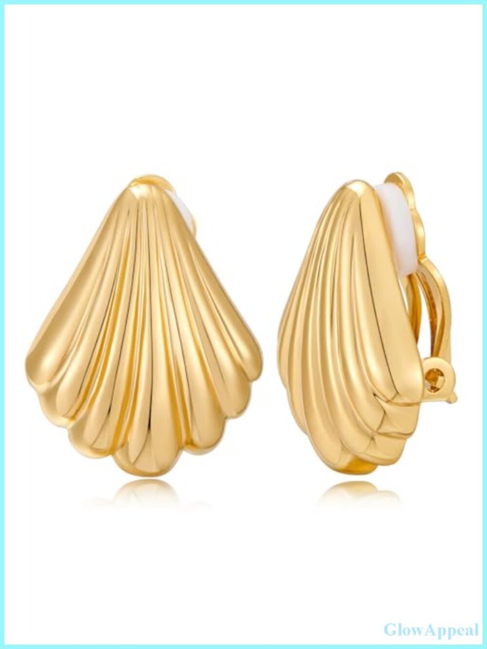 Gold Shell Clip Earrings Women Hypoallergenic Statement Jewelry Gift